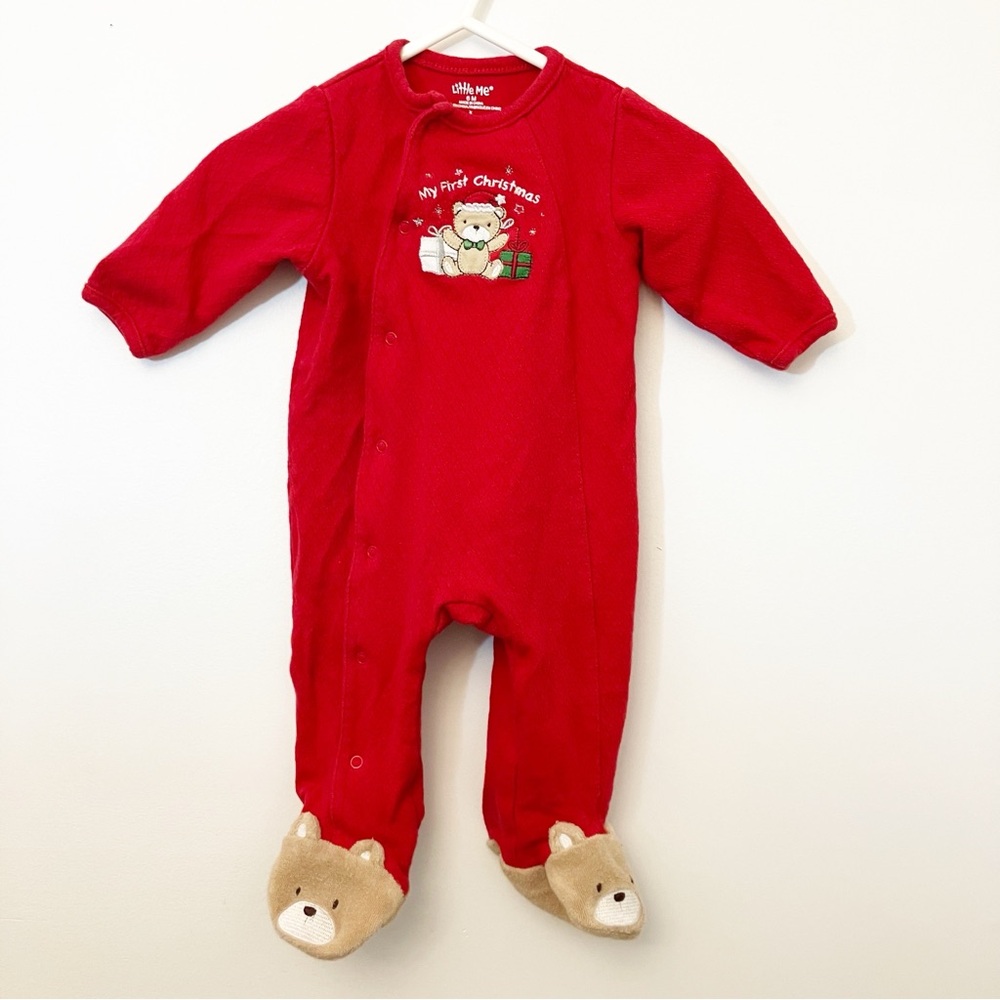 Little me 1st Christmas footie 6m
